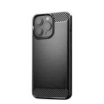 MOFI Gentleness Series Brushed Texture Carbon Fiber Soft TPU Case For iPhone 13 Pro Max (Black)