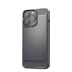 For iPhone 13 Pro Max MOFI Gentleness Series Brushed Texture Carbon Fiber Soft TPU Case  (Gray)