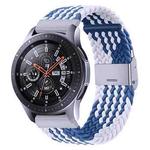 For Samsung Galaxy Watch 4 / Watch 5 20mm Nylon Braided Metal Buckle Watch Band(Z Blue White)