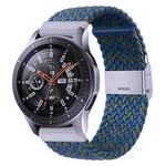 For Samsung Galaxy Watch 4 / Watch 5 20mm Nylon Braided Metal Buckle Watch Band(W Blue Green)