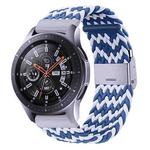 For Samsung Galaxy Watch 4 / Watch 5 20mm Nylon Braided Metal Buckle Watch Band(W Blue White)