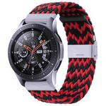 For Samsung Galaxy Watch 4 / Watch 5 20mm Nylon Braided Metal Buckle Watch Band(W Black Red)