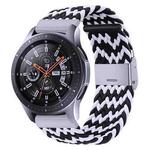 For Samsung Galaxy Watch 4 / Watch 5 20mm Nylon Braided Metal Buckle Watch Band(W Black White)