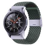 For Samsung Galaxy Watch 4 / Watch 5 20mm Nylon Braided Metal Buckle Watch Band(Olive Green)