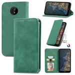For Nokia C20 Retro Skin Feel Business Magnetic Horizontal Flip Leather Case With Holder & Card Slots & Wallet & Photo Frame(Green)