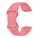 For Fitbit Charge 5 Monochromatic Silicone Watch Band, Size：Large Size(Pink)
