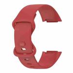 For Fitbit Charge 5 Monochromatic Silica Gel To Replace Watch Strap Size：Large Size(Red)