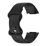 For Fitbit Charge 5 Monochromatic Silicone Watch Band, Size：Large Size(Black)