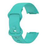 For Fitbit Charge 5 Monochromatic Silicone Watch Band, Size：Large Size(Light green)