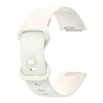 For Fitbit Charge 5 Monochromatic Silicone Watch Band, Size：Large Size(Milky white)