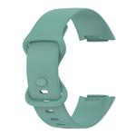 For Fitbit Charge 5 Monochromatic Silicone Watch Band, Size: Small Size(Pine needle green)