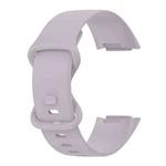 For Fitbit Charge 5 Monochromatic Silicone Watch Band, Size: Small Size(Lavender purple)