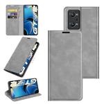 For OPPO Realme GT Neo2 Retro-skin Business Magnetic Suction Leather Case with Holder & Card Slots & Wallet(Grey)