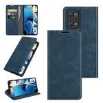 For OPPO Realme GT Neo2 Retro-skin Business Magnetic Suction Leather Case with Holder & Card Slots & Wallet(Dark Blue)