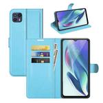 For Motorola Moto G50 5G Litchi Texture Horizontal Flip Protective Case with Holder & Card Slots & Wallet(Blue)