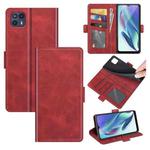 For Motorola Moto G50 5G Dual-side Magnetic Buckle Horizontal Flip Leather Case with Holder & Card Slots & Wallet(Red)