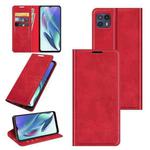 For Motorola Moto G50 5G Retro-skin Business Magnetic Suction Leather Case with Holder & Card Slots & Wallet(Red)