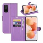 For Xiaomi Civi 5G Litchi Texture Horizontal Flip Protective Case with Holder & Card Slots & Wallet(Purple)