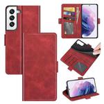 For Samsung Galaxy S22+ 5G Dual-side Magnetic Buckle Horizontal Flip Leather Case with Holder & Card Slots & Wallet(Red)