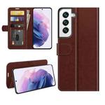 For Samsung Galaxy S22+ 5G R64 Texture Single Horizontal Flip Protective Case with Holder & Card Slots & Wallet& Photo Frame(Brown)