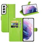 For Samsung S22 Litchi Texture Horizontal Flip Protective Case with Holder & Card Slots & Wallet(Green)