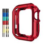 Anti-fall Electroplating TPU Watch Protective Case for Apple 1/2/3/4/5/6/7/SE 38mm/40mm/41mm(Red)