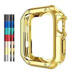 Anti-fall Electroplating TPU Watch Protective Case for Apple 1/2/3/4/5/6/7/SE 42mm/44mm/45mm(Gold)