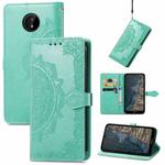 For Nokia C20 Mandala Embossing Pattern Horizontal Flip Leather Case with Holder & Card Slots & Wallet & Lanyard(Green)