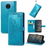 For Nokia C20 Mandala Embossing Pattern Horizontal Flip Leather Case with Holder & Card Slots & Wallet & Lanyard(Blue)