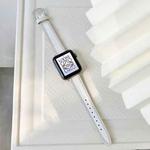 Knitting Leather Edge Sealing D-Type Strap For Apple Watch Series 8&7 41mm / SE 2&6&SE&5&4 40mm / 3&2&1 38mm(white)