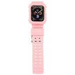 TPU + Silicone Integrated Watch Band For Apple Watch Series 8&7 45mm / SE 2&6&SE&5&4 44mm / 3&2&1 42mm(Pink)