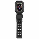 TPU + Silicone Integrated Watch Band For Apple Watch Series 8&7 45mm / SE 2&6&SE&5&4 44mm / 3&2&1 42mm(Black)