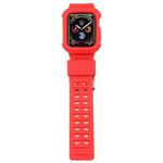 TPU + Silicone Integrated Watch Band For Apple Watch Series 8&7 45mm / SE 2&6&SE&5&4 44mm / 3&2&1 42mm(Red)