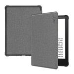 For Amazon Kindle Paperwhite 5 2021 ENKAY Solid Color Denim Texture Horizontal Flip Leather Tablet Case with Sleep / Wake-up Function(Grey)