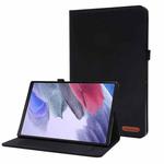 For Samsung Galaxy Tab A8 10.5 2021 Horizontal Flip Fabric PU Leather Tablet Case with Card Slots & Holder(Black)