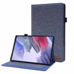 For Samsung Galaxy Tab A8 10.5 2021 Horizontal Flip Fabric PU Leather Tablet Case with Card Slots & Holder(Blue)