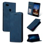 Retro Skin Feel Business Magnetic Horizontal Flip Leather Case for Google Pixel 3A XL(Navy Blue)