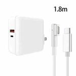 A6 PD 65W USB-C / Type-C + QC3.0 USB Laptop Adapter + 1.8m USB-C / Type-C to MagSafe 1 / L Data Cable Set for MacBook Series, US Plug
