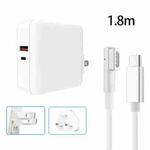 A6 PD 65W USB-C / Type-C + QC3.0 USB Laptop Adapter + 1.8m USB-C / Type-C to MagSafe 1 / L Data Cable Set for MacBook Series, US Plug + UK Plug