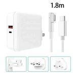 A6 PD 65W USB-C / Type-C + QC3.0 USB Laptop Adapter + 1.8m USB-C / Type-C to MagSafe 1 / L Data Cable Set for MacBook Series, US Plug + EU Plug + UK Plug