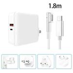 A6 PD 65W USB-C / Type-C + QC3.0 USB Laptop Adapter + 1.8m USB-C / Type-C to MagSafe 1 / L Data Cable Set for MacBook Series, US Plug + EU Plug + AU Plug + UK Plug