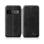 For Google Pixel 6 Pro Integrated Voltage Retro Texture Magnetic Leather Case with Card Slot & Holder(Black)