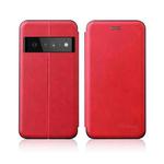 For Google Pixel 6 Integrated Voltage Retro Texture Magnetic Leather Case with Card Slot & Holder(Red)