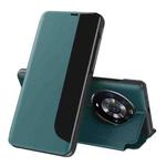 For Honor Magic3 Pro Side Display Magnetic Shockproof Horizontal Flip Leather Case with Holder & Sleep / Wake-up Function(Green)