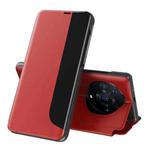 For Honor Magic3 Pro+ Side Display Magnetic Shockproof Horizontal Flip Leather Case with Holder & Sleep / Wake-up Function(Red)