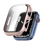 Shockproof PC Protective Case with Tempered Glass Film For Apple Watch Series 9 / 8 / 7 41mm(rose gold)