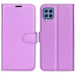 For Samsung Galaxy M22 Litchi Texture Horizontal Flip Protective Case with Holder & Card Slots & Wallet(Purple)