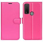 For TCL 20 R 5G Litchi Texture Horizontal Flip Phone Protective Case with Holder & Card Slots & Wallet(Rose red)