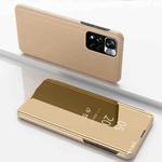For Xiaomi Redmi Note 11 Pro Plated Mirror Kickstand Flip Leather Phone Case (Gold)