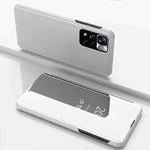 For Xiaomi Redmi Note 11 Pro Plated Mirror Kickstand Flip Leather Phone Case (Silver)